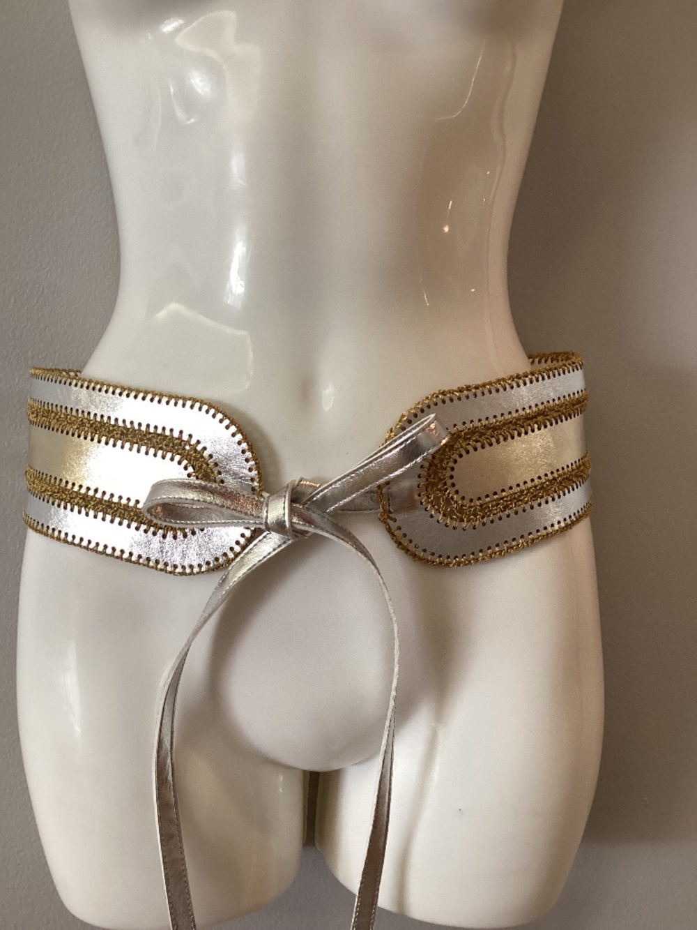 Cynthia Rowley Metallic Vegan Leather Belt
